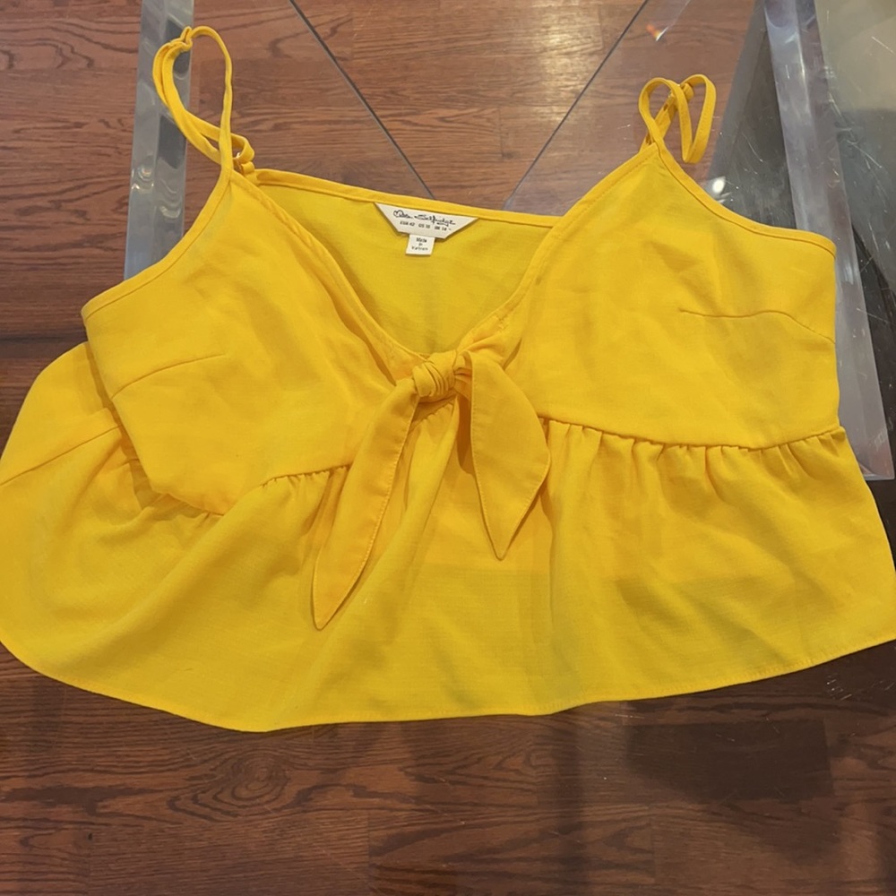 Miss Selfridge Yellow Crop Top View 2